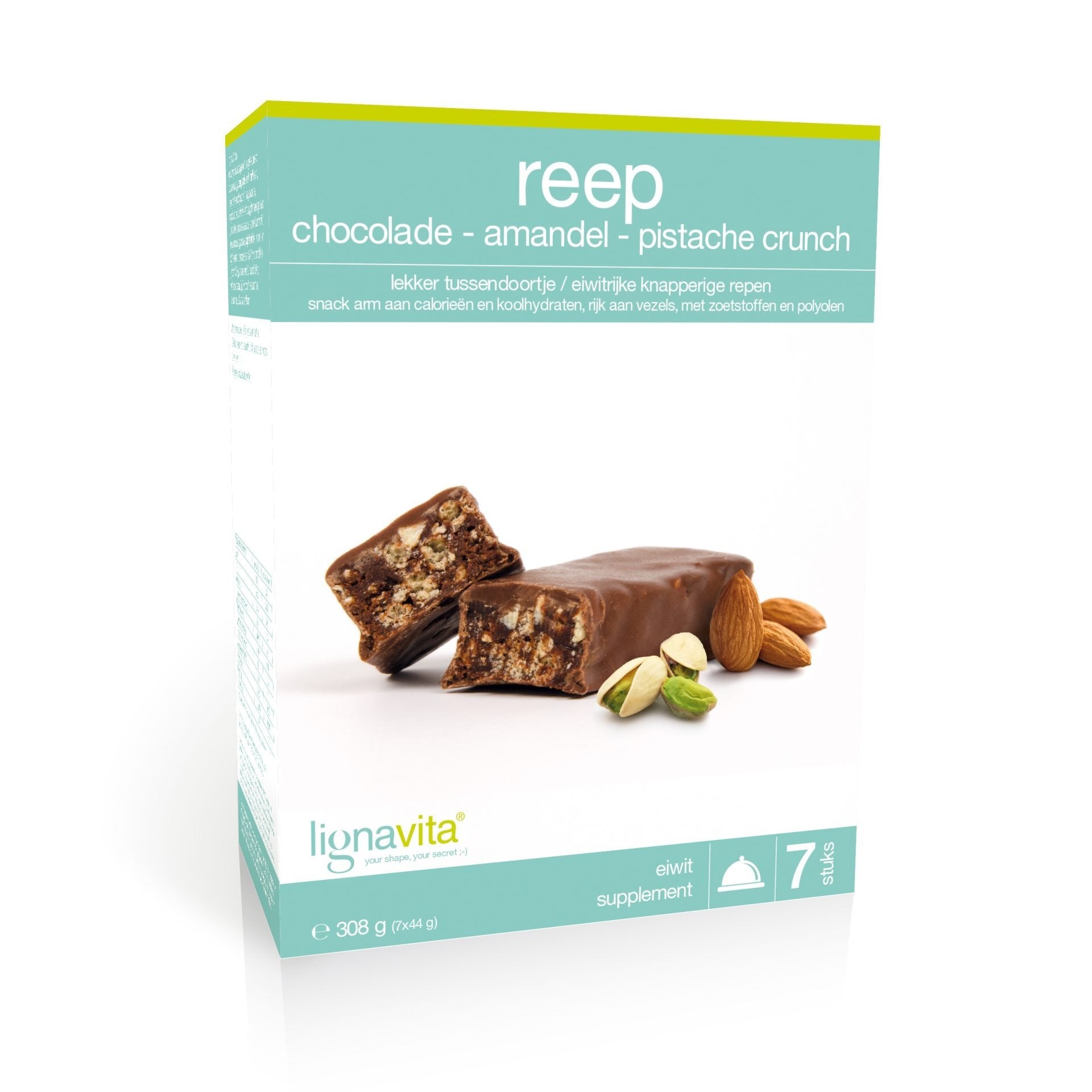 reep amandel/pistache/chocolade crunch (etui van 7)